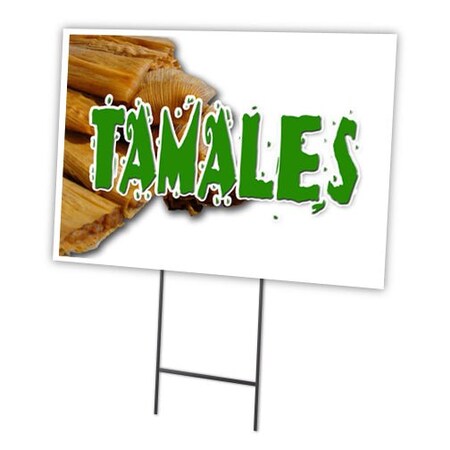 Signmission Tamales Yard Sign & Stake outdoor plastic coroplast window, C-1216 Tamales C-1216 Tamales